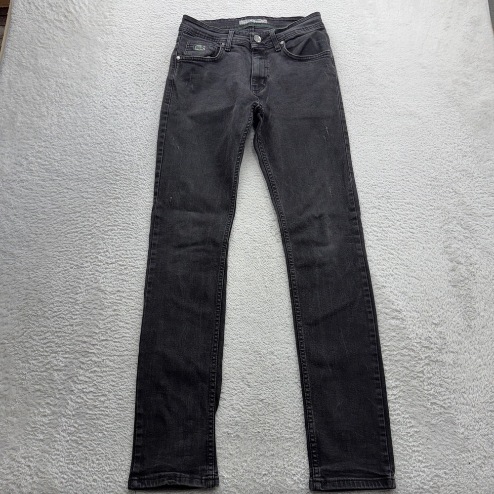 Lacoste Roland Garros Slim Fit Jeans Mens 30x32 Faded Black Denim Pants